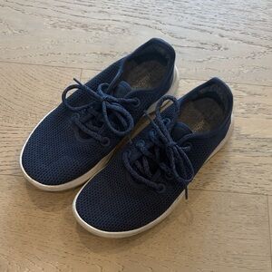 allbirds Women's Navy Knit Lace-Up Sneakers with White Soles
